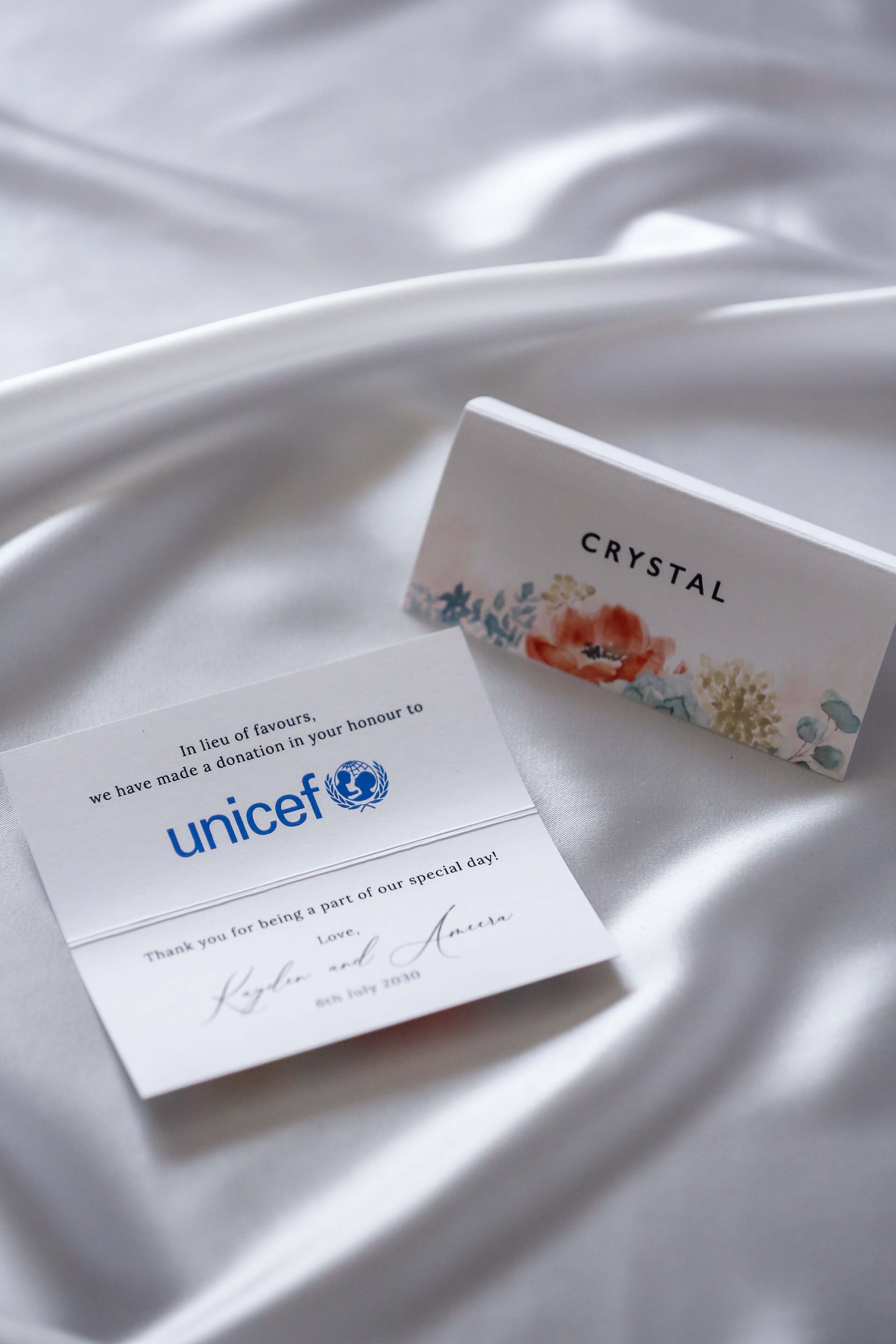 Donation Note & Place Card