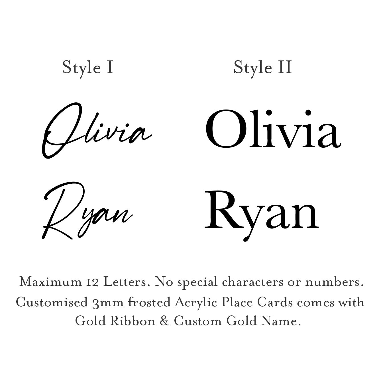 Customised Place Card