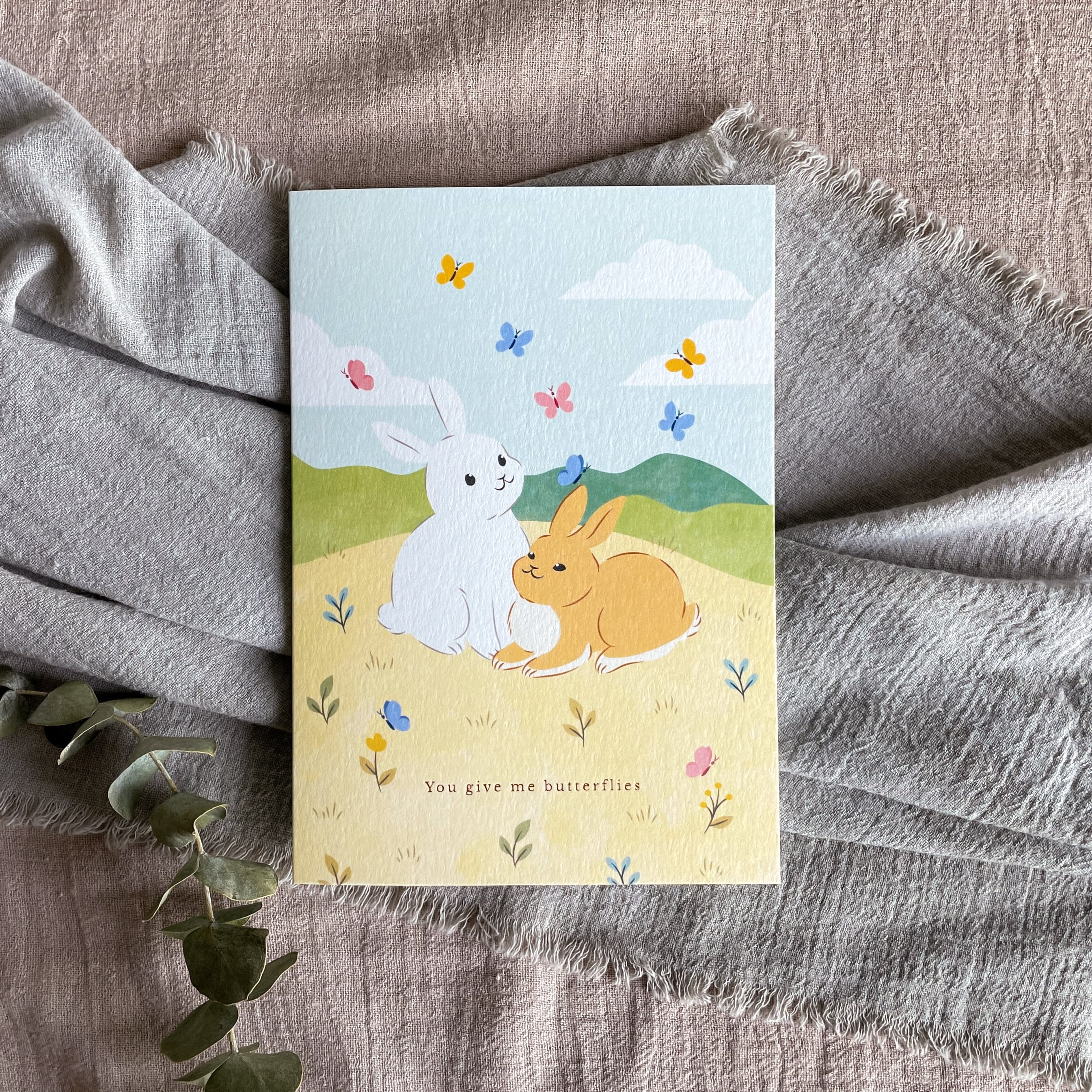 Butterflies & Bunnies Greeting Card