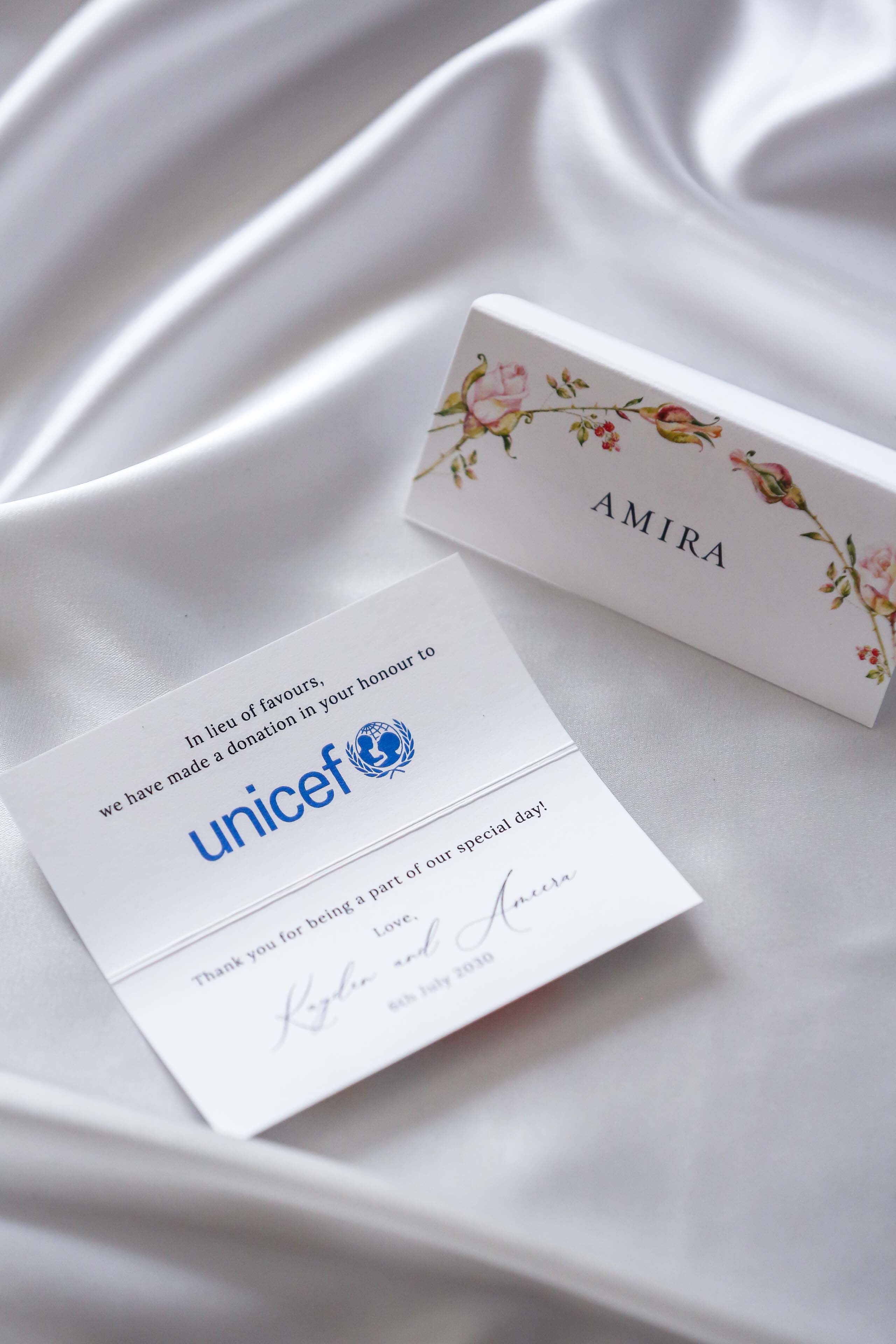 Donation Note &amp; Place Card - Hilton