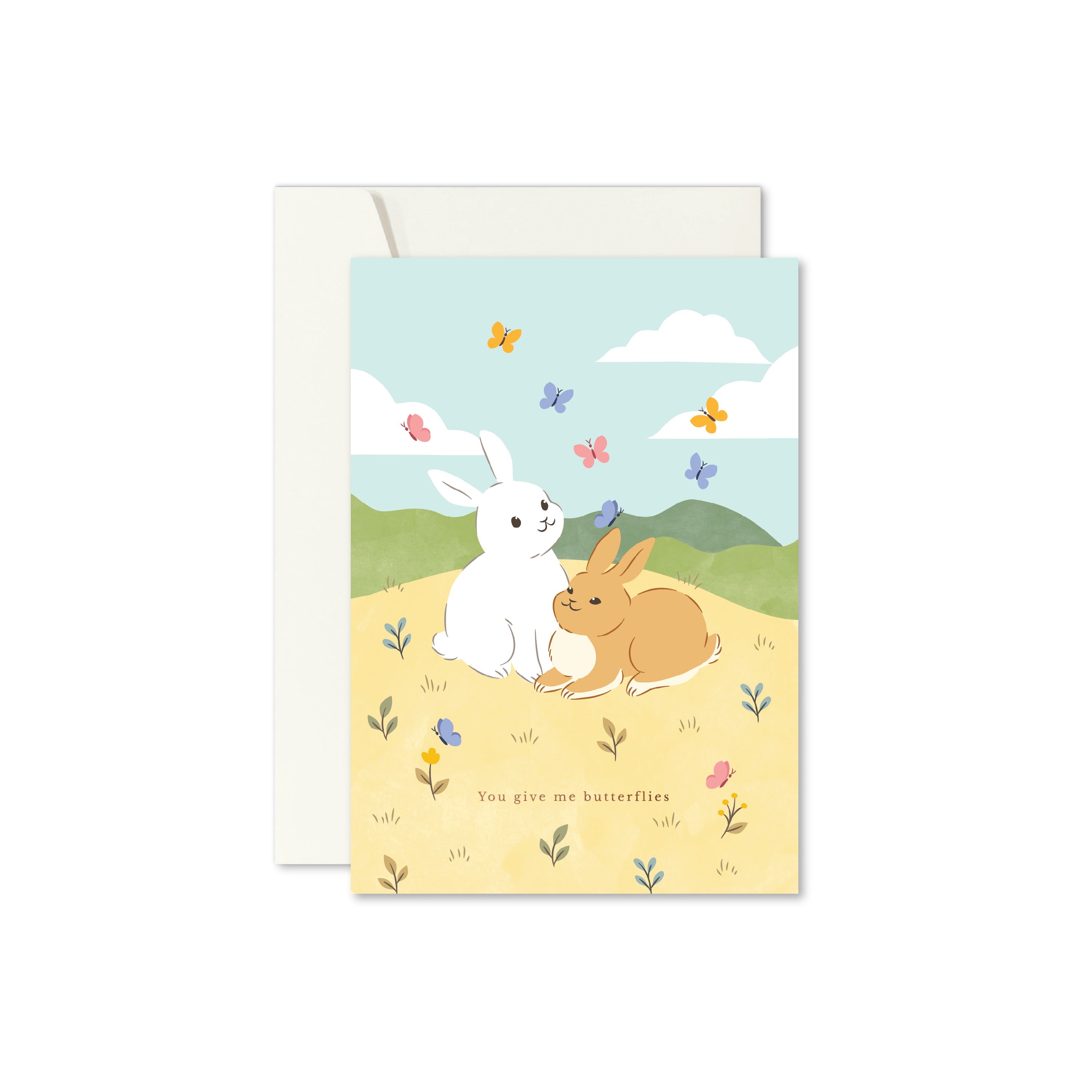 Butterflies &amp; Bunnies Greeting Card